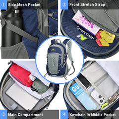 N NEVO RHINO hiking backpack 20L back panel ventilated for cooling comfort.