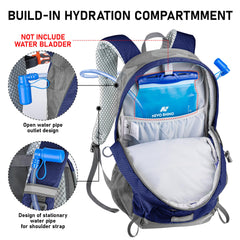 N NEVO RHINO hiking backpack 20L water bag compatibility for hydration on the go.