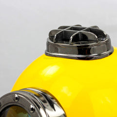 Nagina International artful navy helmet, yellow cobalt, perfect wall art for nautical-themed rooms.