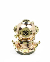 Nagina International copper brass diving helmet 9in on display, adding vintage maritime charm