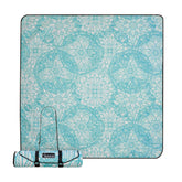 Nakie Picnic Blanket Floating Lotus pattern fully opened for a spacious family picnic.