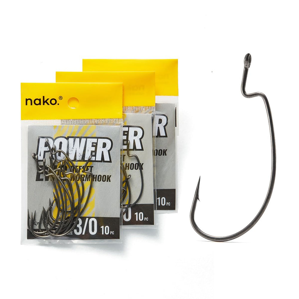 Nako Power 1/0 EWG hook pack with extra wide gap for bass finesse.