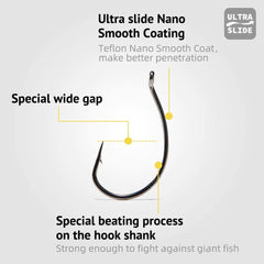 Nako Power Wacky Hook 8203 wide-gap design improves wacky rig presentation.