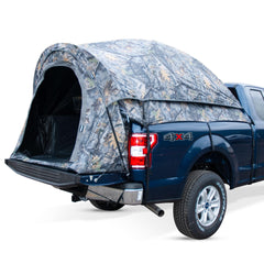 Napier Backroadz camo truck tent with full rainfly for weather protection while camping