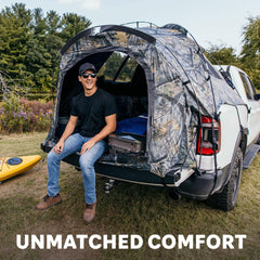 Napier Backroadz camo truck tent with 9 adjustable straps for secure fit