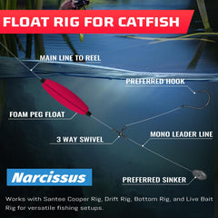 Narcissus slotted peg float 3 inch red variant