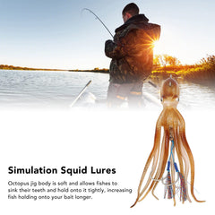 Naroote Octopus Jig lifelike eyes lure bigger fish with realism.