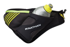 Nathan Peak running hydration waist belt with angled bottle holder for easy access