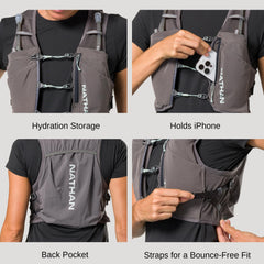 Nathan Pinnacle Breeze vest back pocket for water bladder storage.