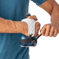 Nathan Quick Squeeze strap adjustment provides a secure, customizable hand fit