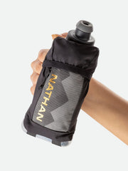 Nathan Running Handheld 360 reflective surface enhances visibility in low light.