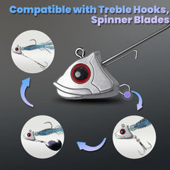 Natufish 1/2 oz jig head with secure bait retention