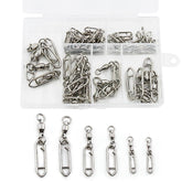 Natufish 50Pcs high-strength fishing swivels with ball-bearing snap clip