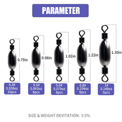 40-piece fishing weights kit for bass – brass and corrosion-resistant – image 3