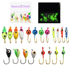 Natufish Glow Ice Fishing Jigs kit image 1