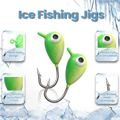 Natufish Glow Ice Fishing Jigs kit image 2