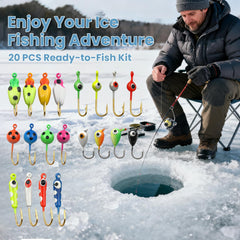 Natufish Glow Ice Fishing Jigs kit image 4