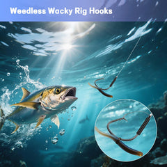 Saltwater and freshwater weedless Neko rig hooks for bass and catfish
