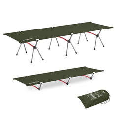 Naturehike ArmyWild cot fully assembled with dual height design for versatile camping comfort