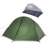 Naturehike bikepacking 1-person tent ready as weatherproof shelter for camping.