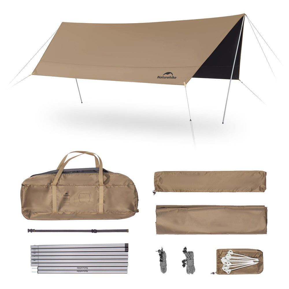 Naturehike Cloud Skies tarp setup demonstrates quick, stable shelter for group camping.
