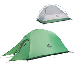 Naturehike Cloud-Up 1P tent packs compactly for backpacking trips.