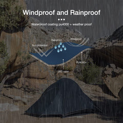Naturehike Cloud-Up 2P tent back view showcases wind resistance and sturdy freestanding design.