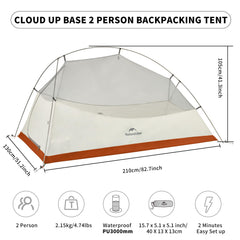 Naturehike Cloud Up Base left side shot highlighting lightweight design for backpacking