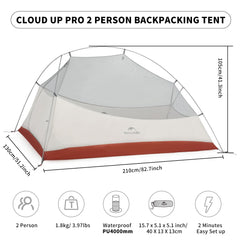 Naturehike Cloud Up Pro vent window enhances airflow to reduce condensation