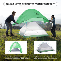 Naturehike Cloud-Up waterproof fabric keeps you dry during rain.