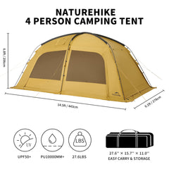 Naturehike Dune hot tent with canopy expansion demonstrates flexible shading for group outings on adventures.