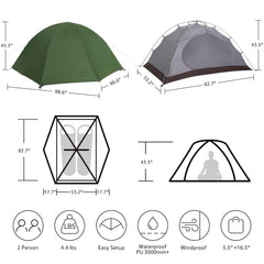 Naturehike four-season tent interior provides breathable warmth for comfortable nights