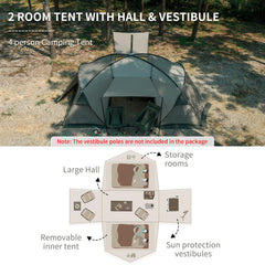 Naturehike Massif hot tent dimensions highlight spacious two-room layout