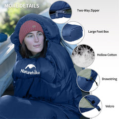 Naturehike MJ600 warmth-detail with windproof neck drawstring and heat retention