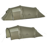 Naturehike Opalus 2P front view shows windproof tunnel design for camping.