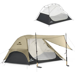Naturehike UL Star River tent awning vestibules offer shade and rain shelter.