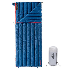 Naturehike ultralight sleeping bag folded in its sack for convenient carry.