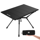 Naturehike YL01 portable camping table assembled, provides a stable surface for meals at camp.