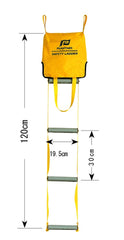 NAUTOS safety ladder yellow four steps extended for versatile docking.