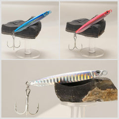 Navicatch 7oz heavy jig blue-front highlights predator attraction in varied light.
