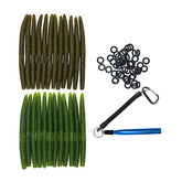 Nawaish Senko 5in green pumpkin with black flake for bass action