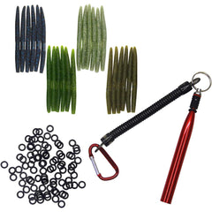 Nawaish Senko bait in green pumpkin with black flake for bass fishing