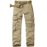 Nayjury women's cargo pants front view with elastic waist for hiking comfort.
