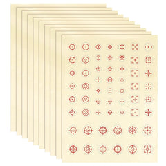 NBEADS aim assist stickers show crosshair grid for precise FPS targeting on displays.