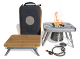 ncamp stove plus collapsible chamber for ultra-compact packing on hikes