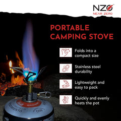 Near ZERO ultralight stove folded case ready for rugged backpack travel.