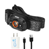 NEBO MYCRO 400 headlamp front view for hands-free lighting on the trail.