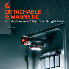 Detachable work light from NEBO Transcend 3K enables hands-free tasks