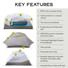 NEMO Aurora large doors and vestibules for easy gear access and entry.
