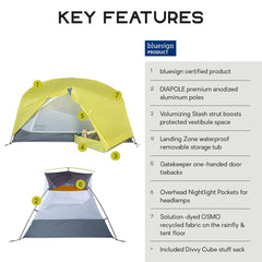 NEMO Dagger OSMO tent interior space highlighting taller shoulders for comfort.